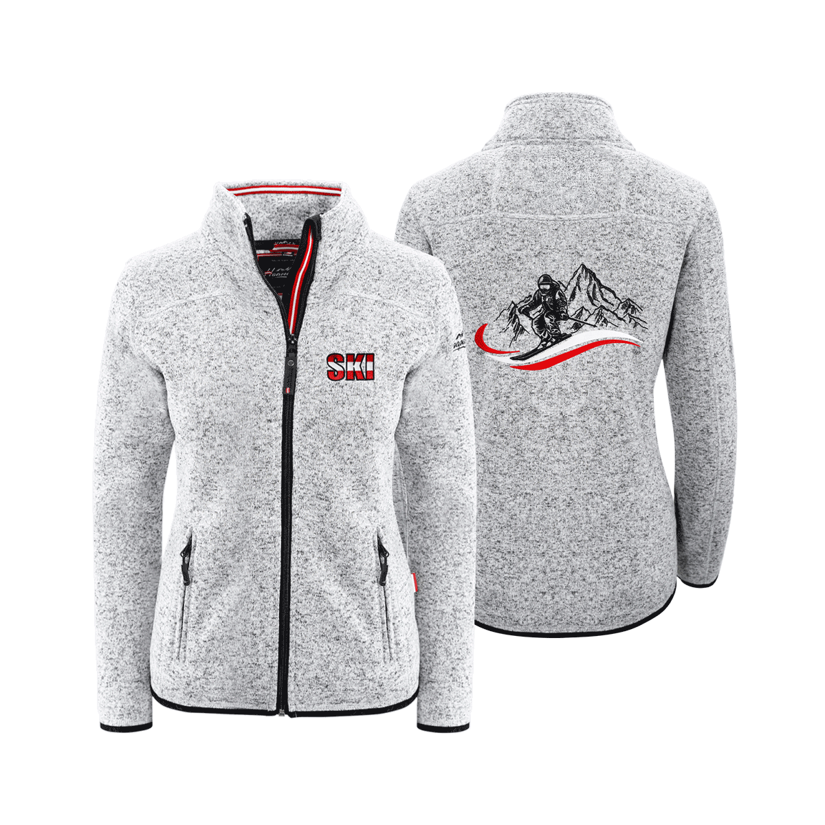 Kultjacke ohne Kapuze - Ski rot-weiss-rot
