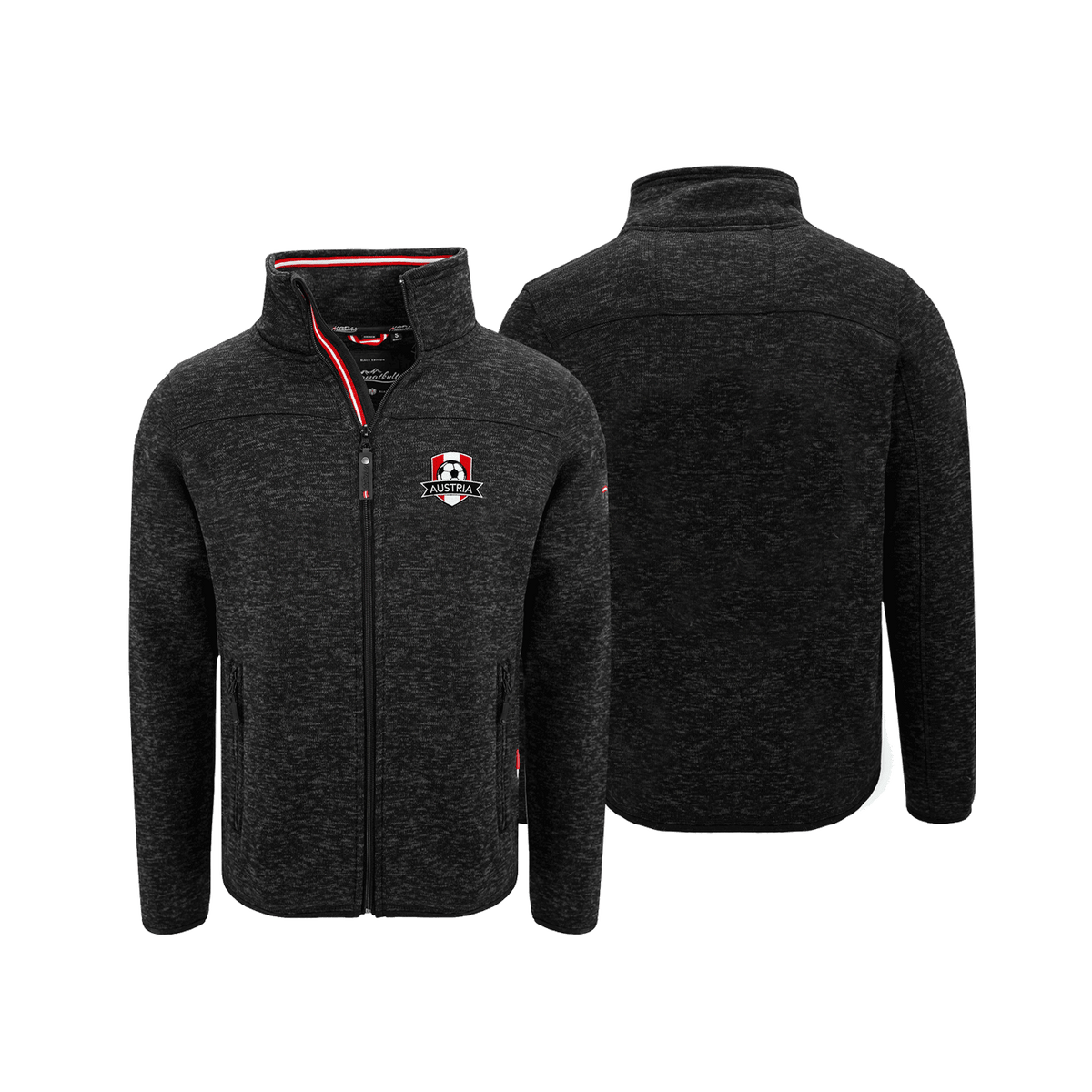 Austria Fußball Herren Fleece Jacke schwarz #Farbe_Schwarz