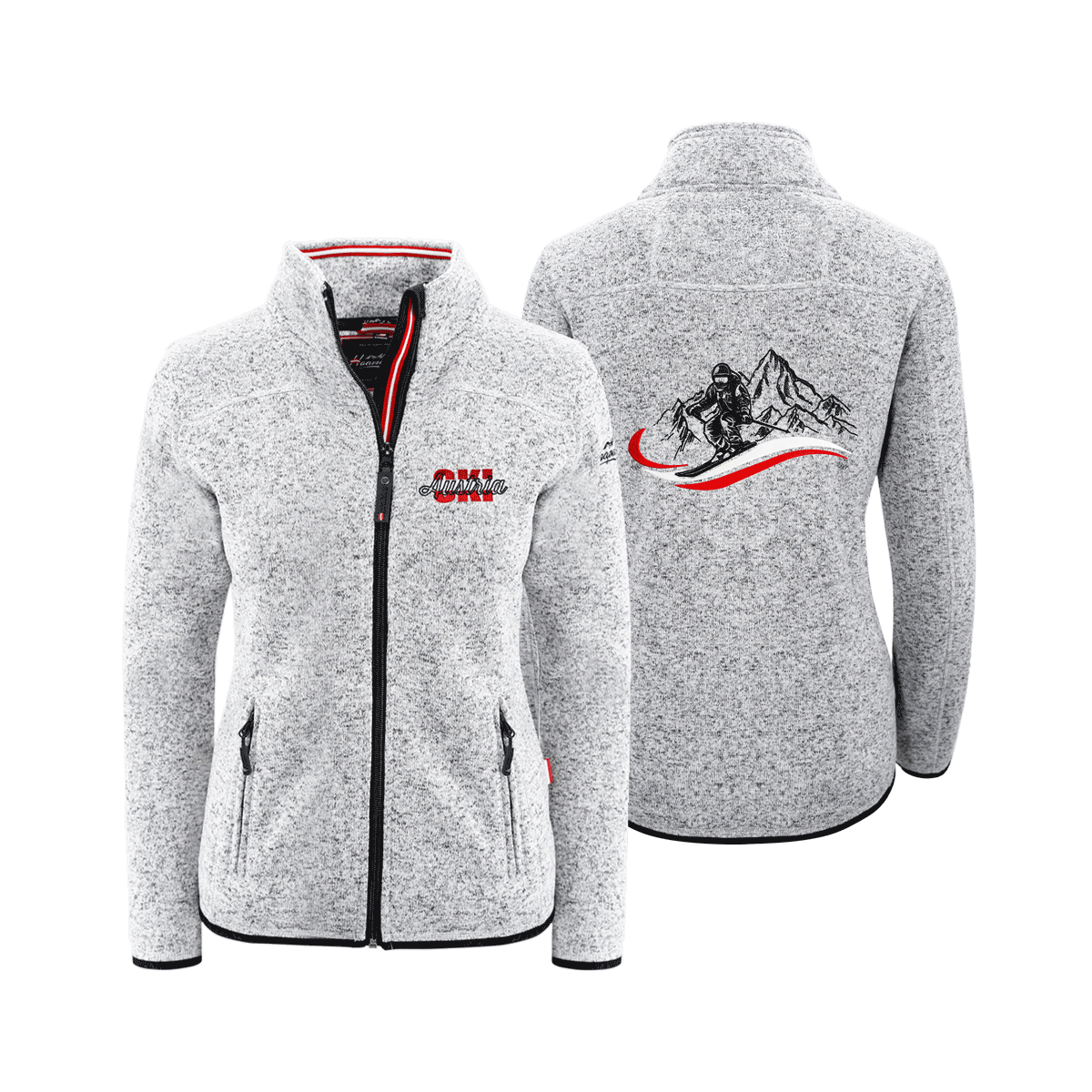 Austria Ski Damen Kultjacke ohne Kapuze hellgrau #Farbe_Hellgrau