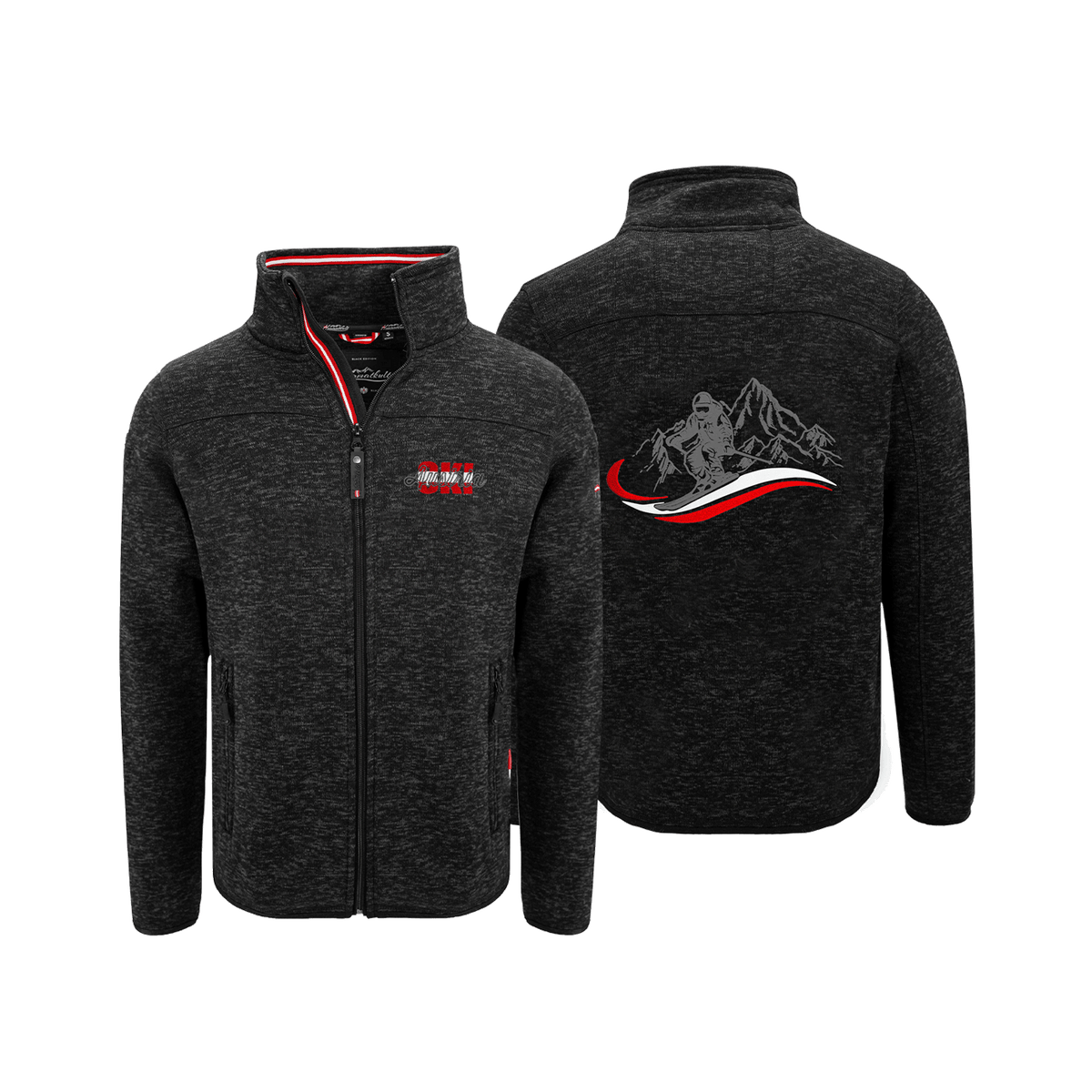 Austria Ski Fleece Jacke ohne Kapuze für Herren schwarz #Farbe_Schwarz