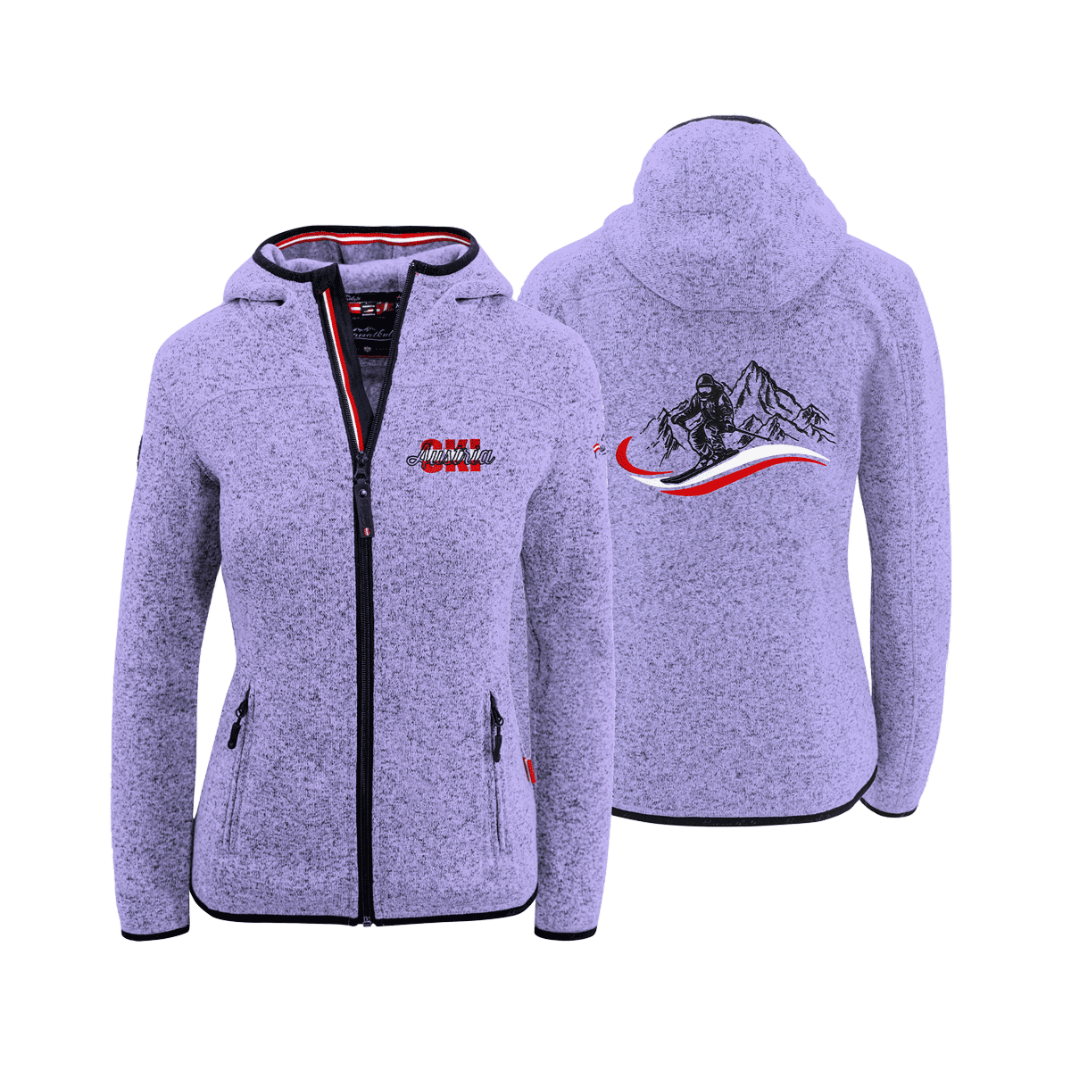 Kultjacke mit Kapuze - Austria Ski rot