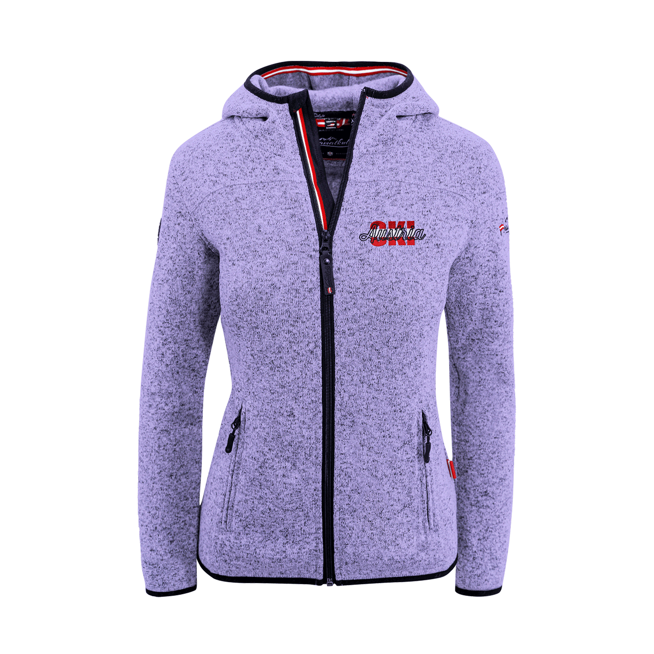 Kultjacke mit Kapuze - Austria Ski rot