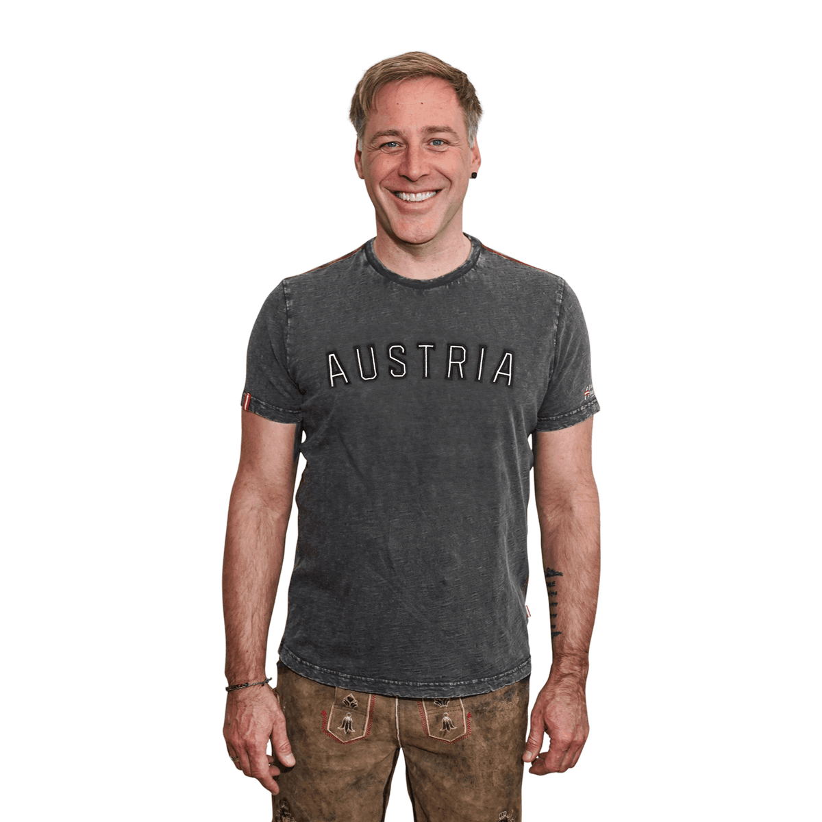 Austria Vintage T-Shirt Herren dunkelgrau