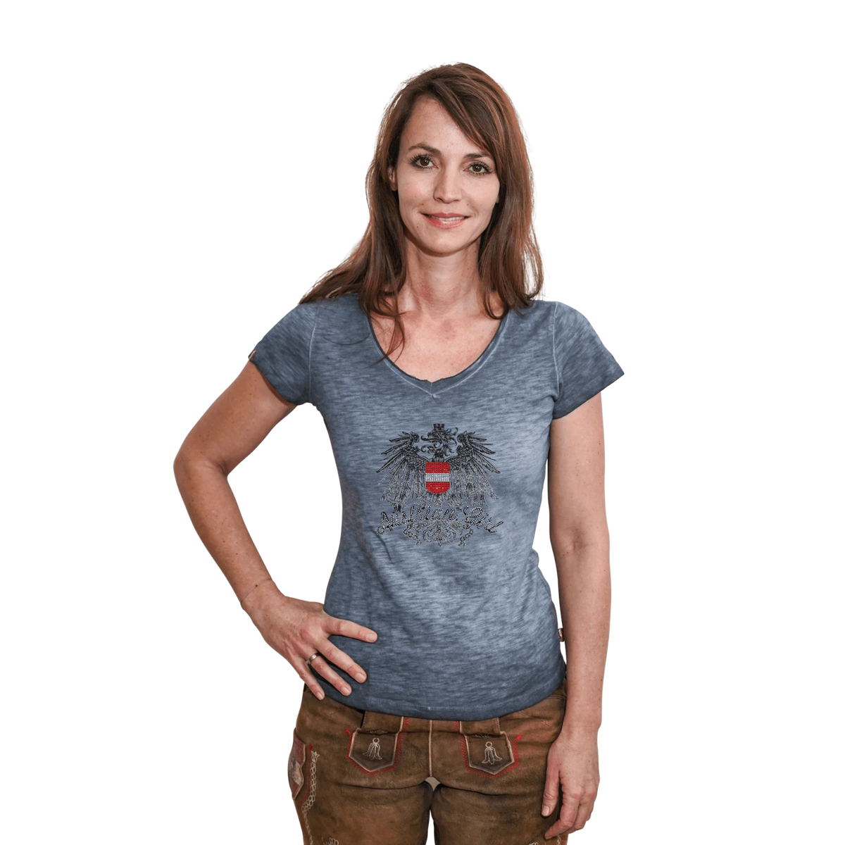 Austrian Girl Glitzer Shirt dunkelblau #Farbe_Dunkelblau
