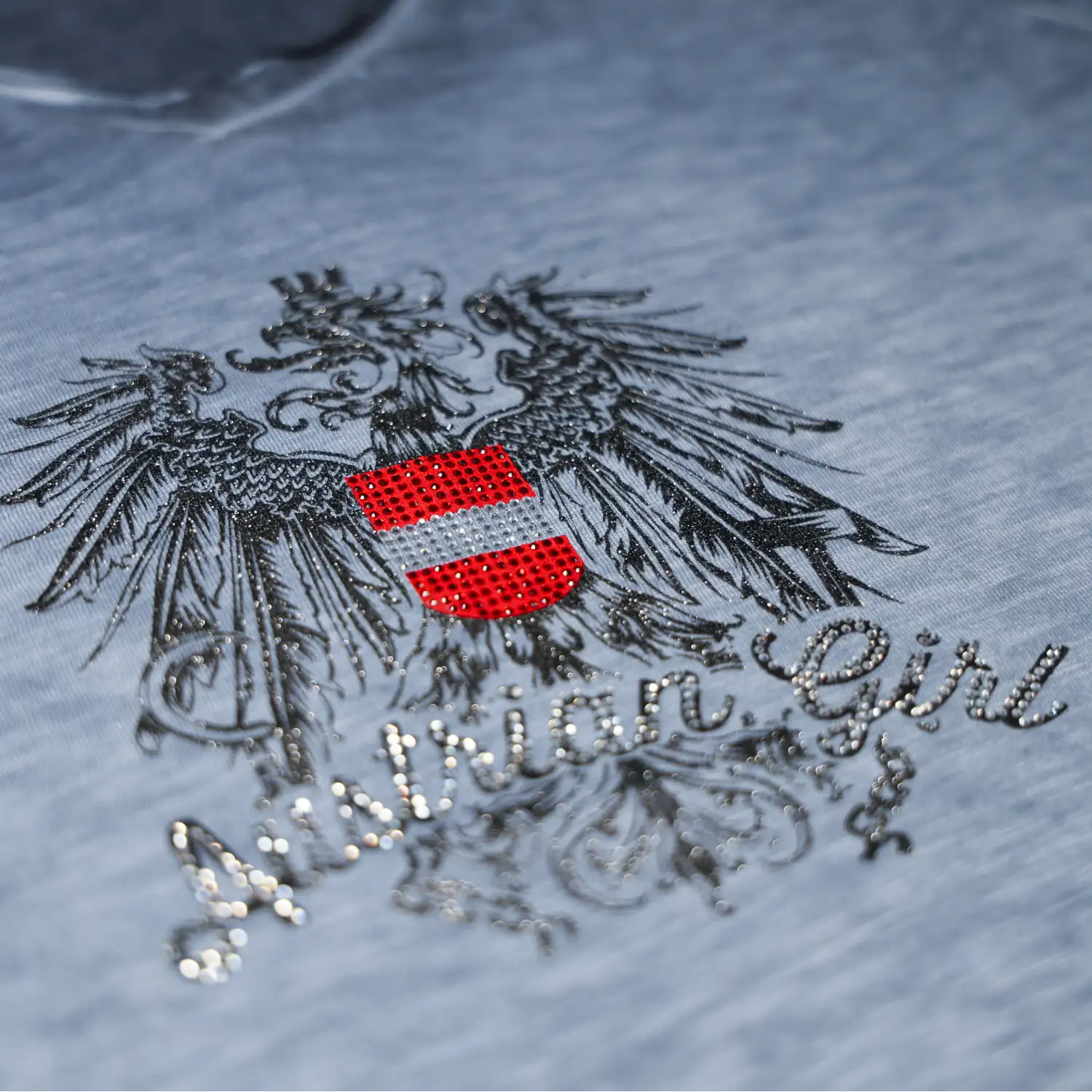 Austrian Girl Glitzer T-Shirt - Granitblau