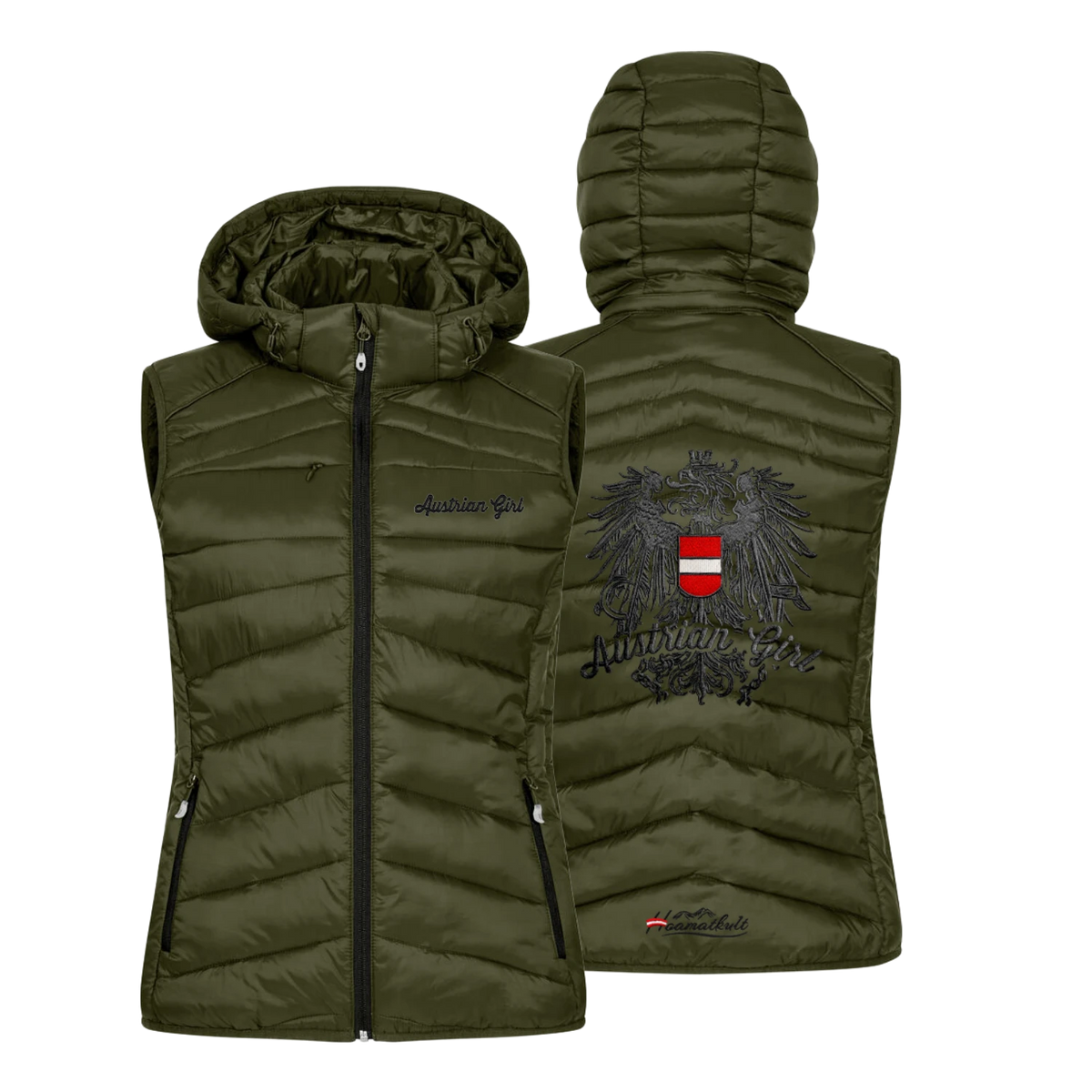 Austrian Girl Steppweste dunkelgrün Damen #Farbe_Dunkelgrün