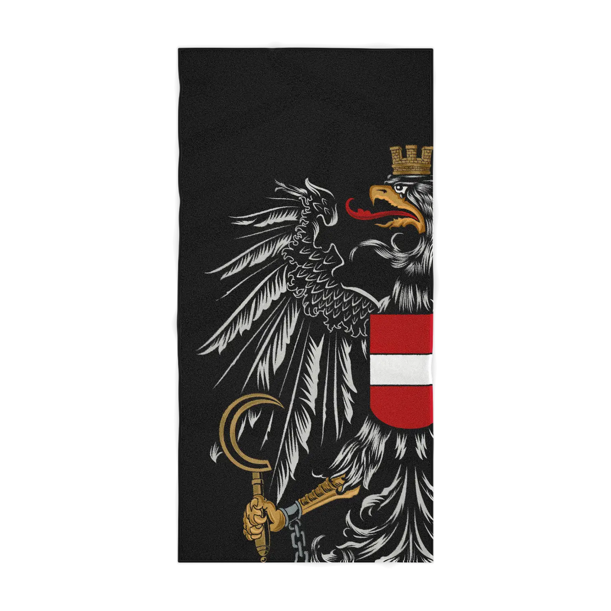 Baumwoll Badetuch Österreich Adler schwarz