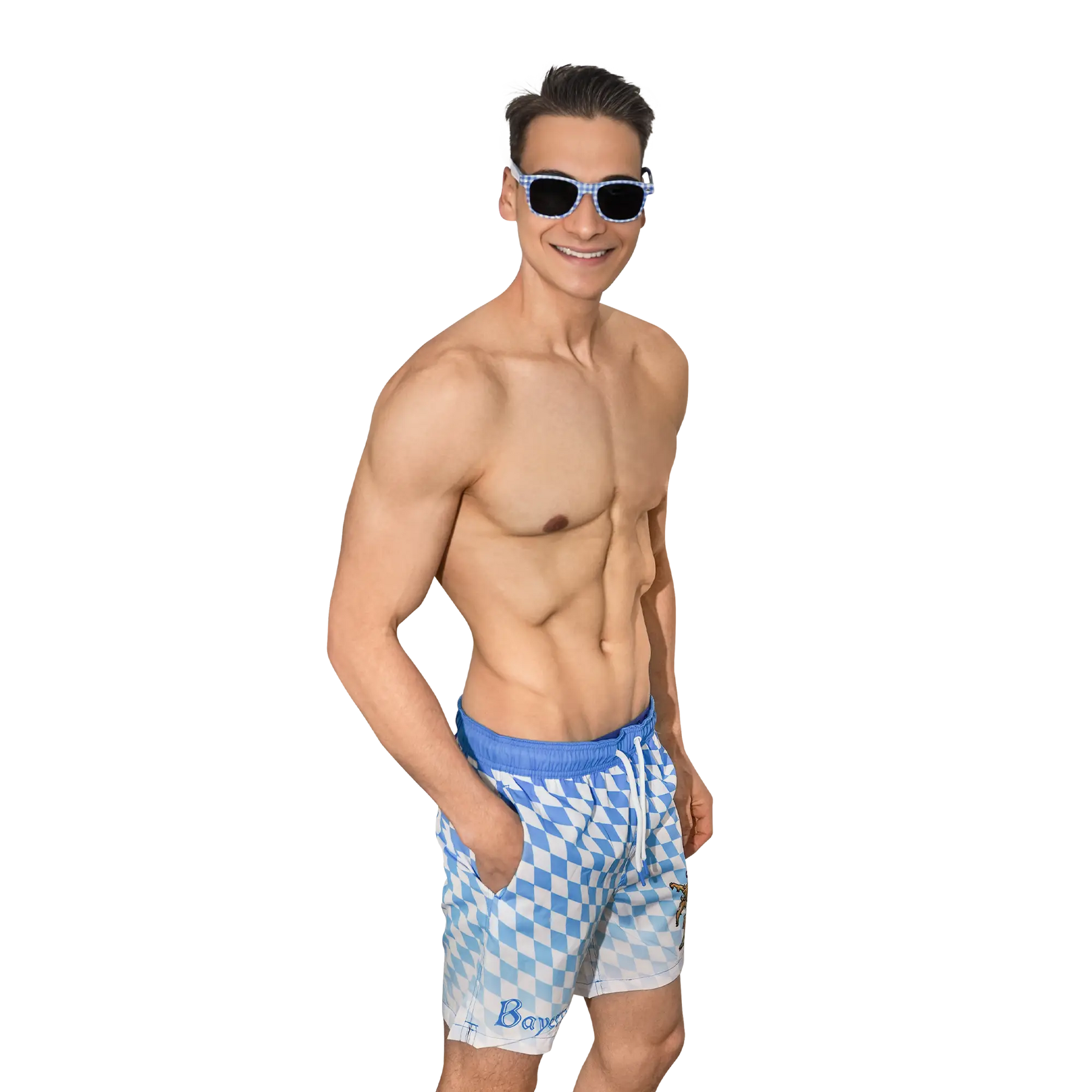 Bayern Badehose - Blau/Weiß