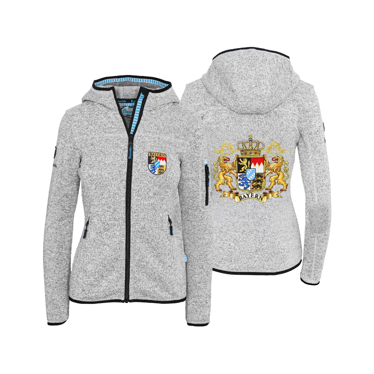 Bayern Strickfleece Jacke Damen hellgrau