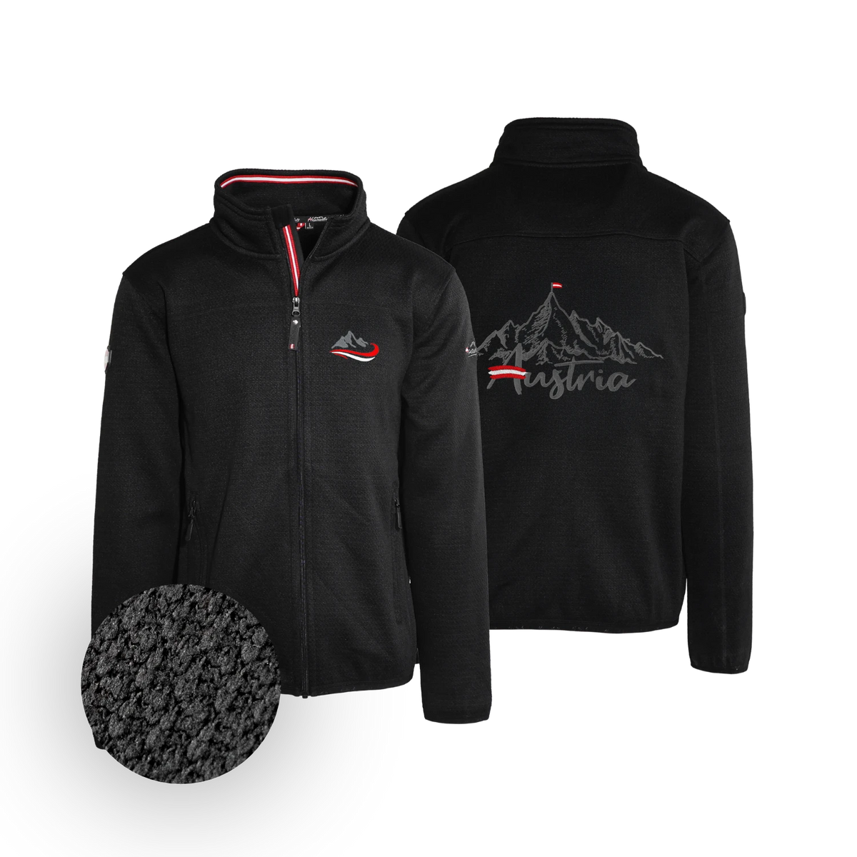 Berg Austria Strickoptik Jacke schwarz #Farbe_Schwarz-Strick