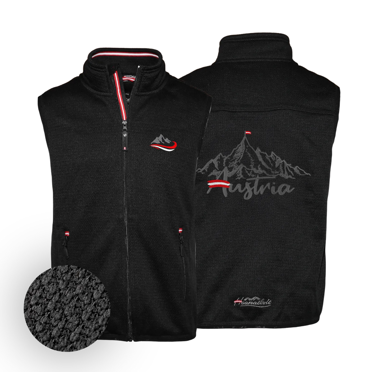 Berg Strickfleece Gilet schwarz Herren #Farbe_Schwarz-Strick