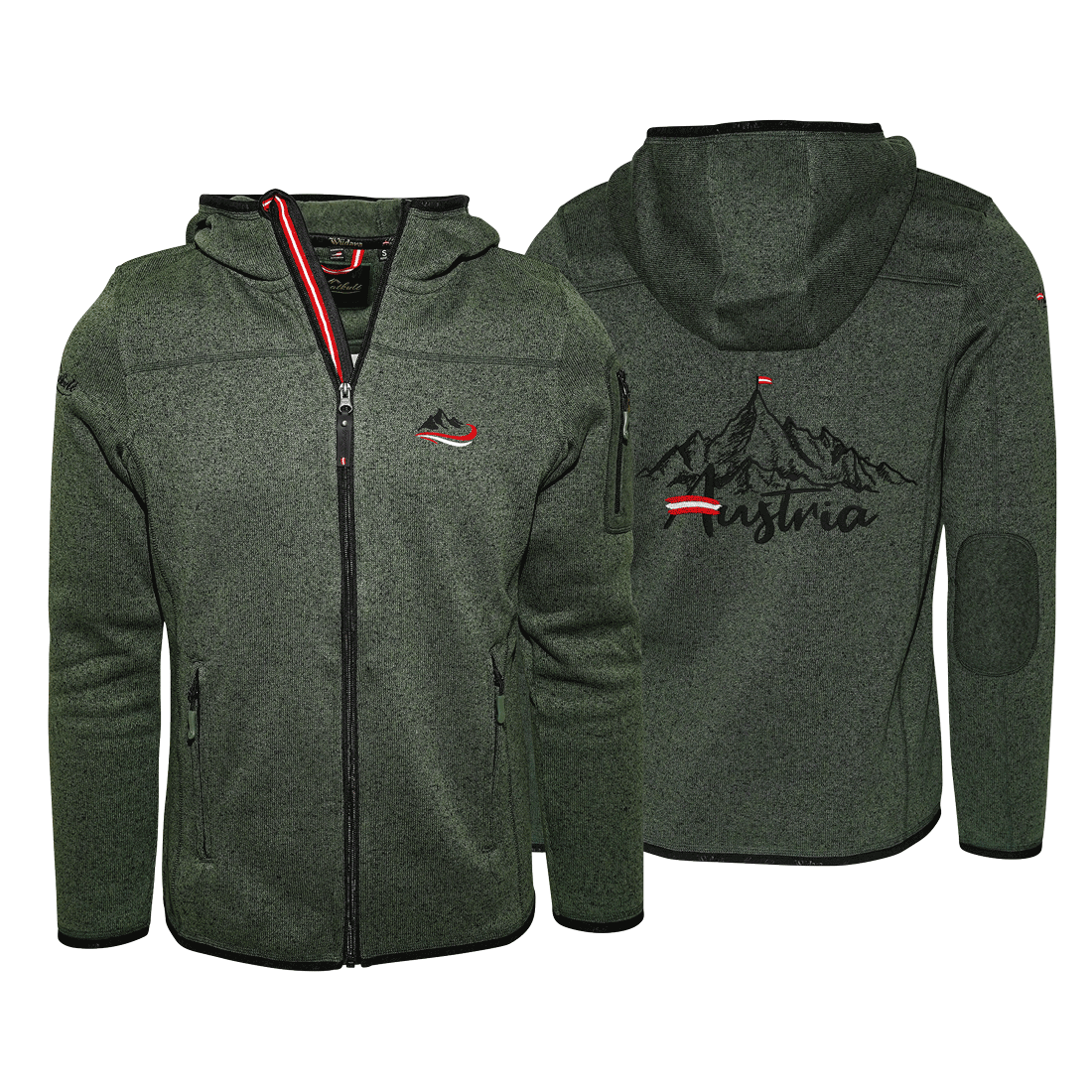 Berg Strickfleece Jacke dunkelgrün