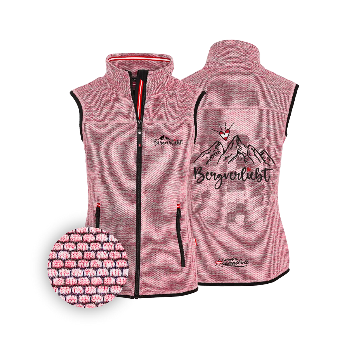 Bergverliebt Dobby Fleece Gilet Damen #Farbe_Rosa