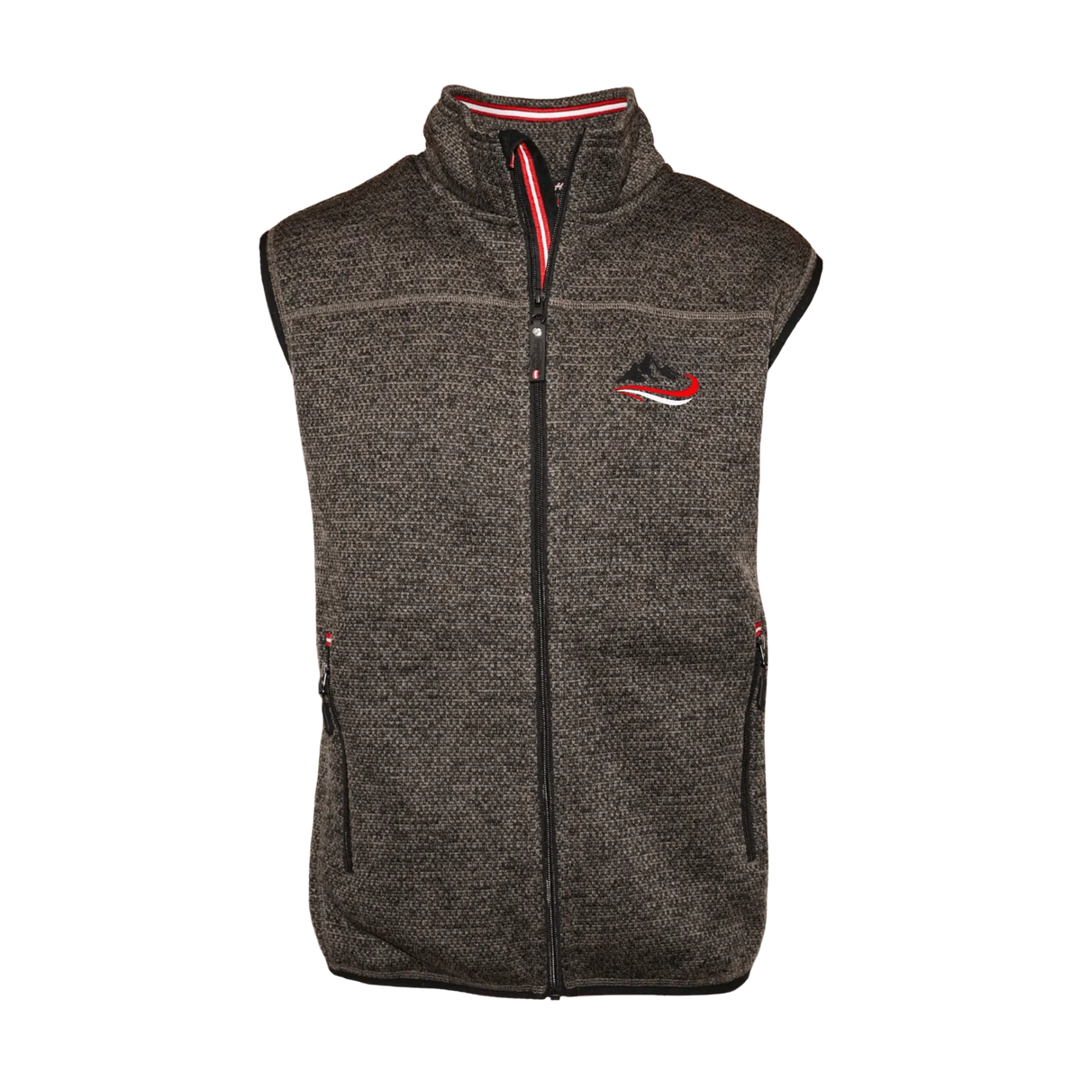 Braunes Berg Fleece Gilet Herren #Farbe_Dunkelbraun-Strick