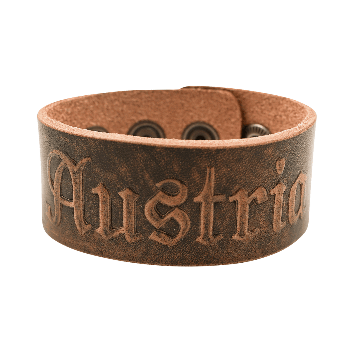 Braunes Echtleder Trachtenarmband Österreich