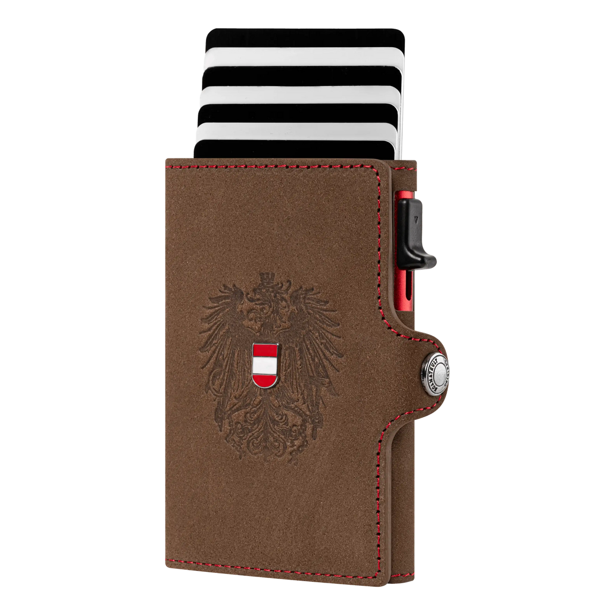 Braunes Smart Wallet Österreich Adler Echtleder #Farbe_Vintage Braun