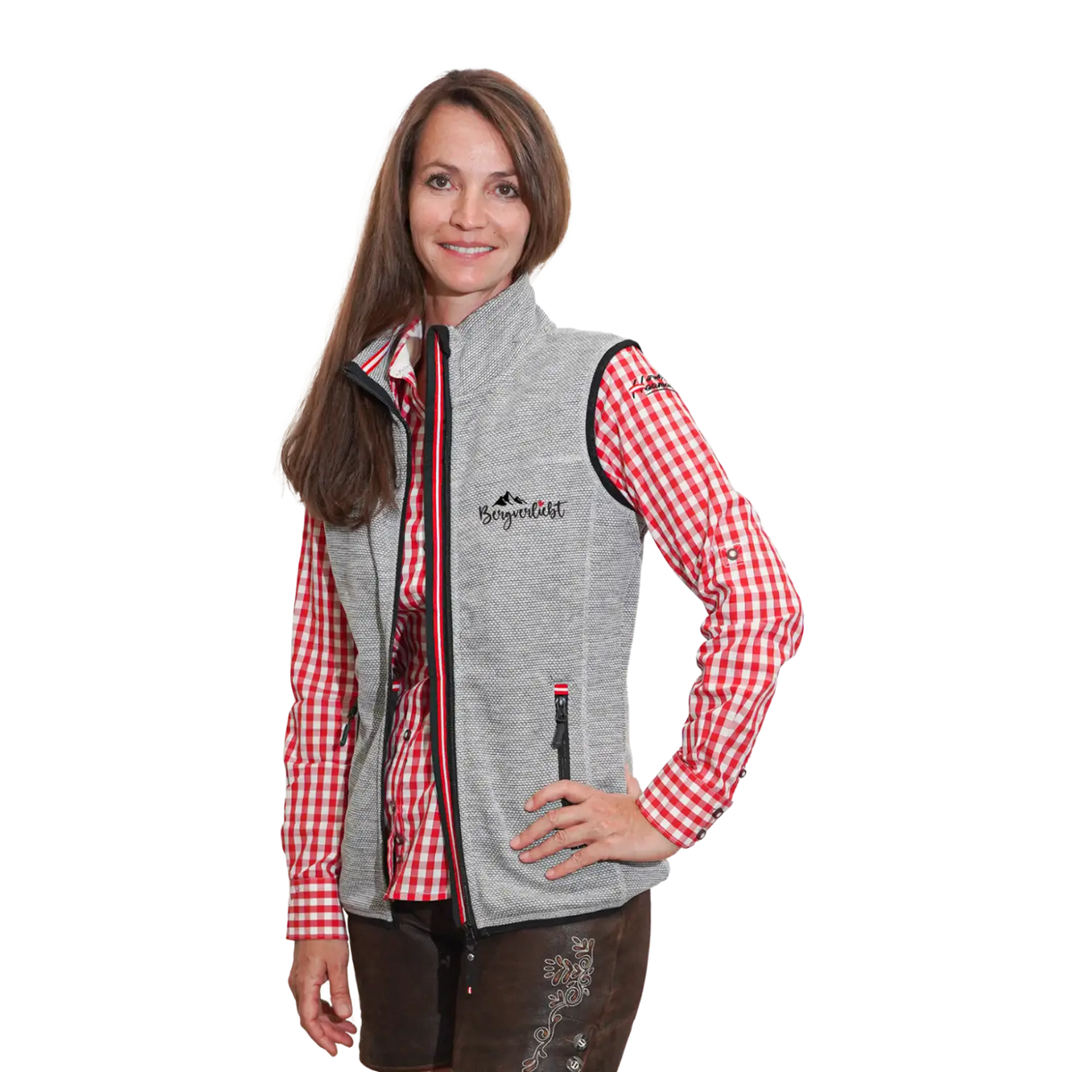 Damen Bergliebe Kultgilet Dobby Fleece #Farbe_Hellgrau