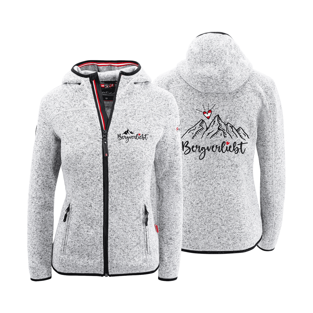 Damen Fleece Jacke Bergliebe hellgrau