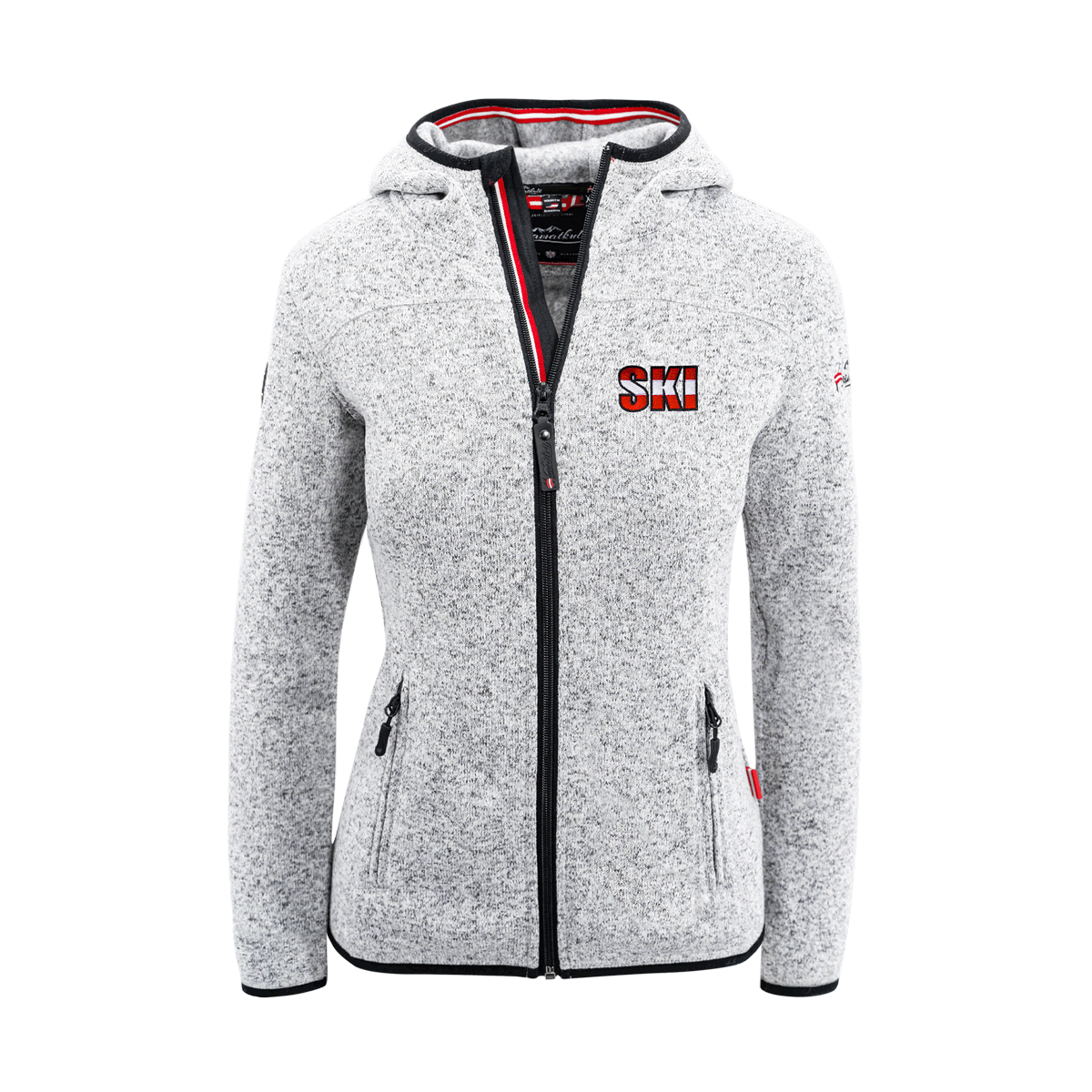 Kultjacke mit Kapuze - Ski rot-weiss-rot