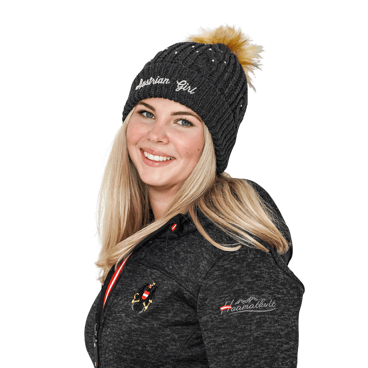 Damen Glitzer Mütze Austrian Girl