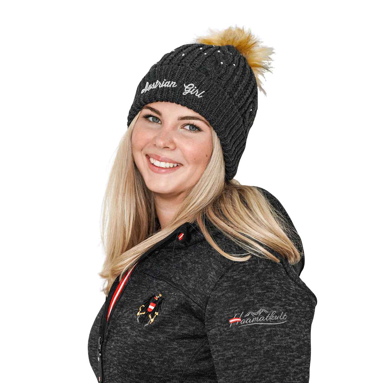 Damen Glitzer Mütze Austrian Girl