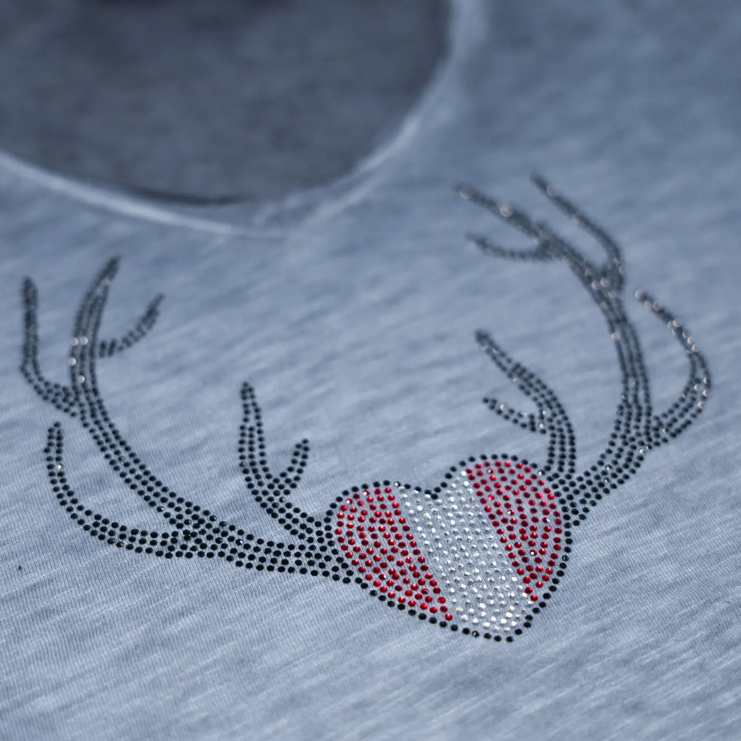 Herz Geweih Glitzer T-Shirt