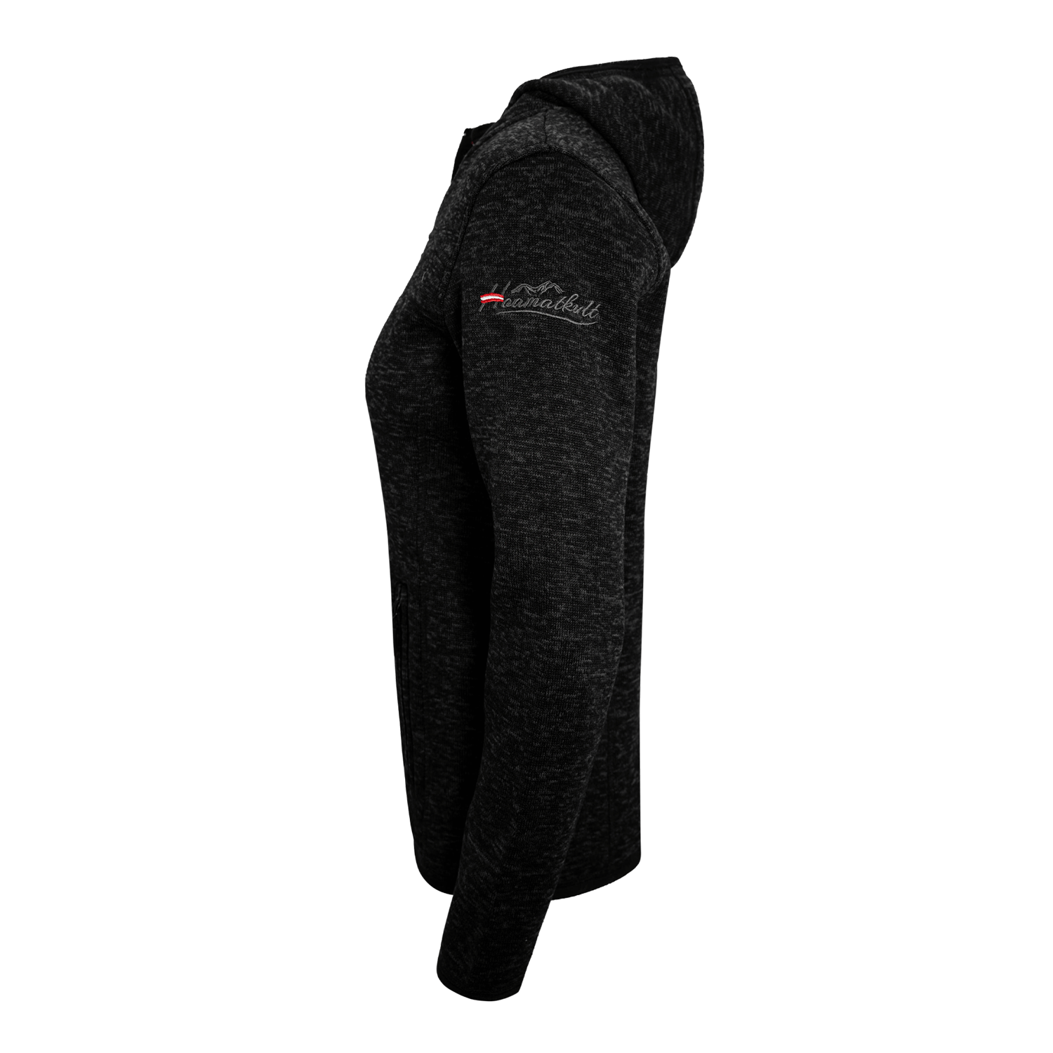 Damen Kultjacke seitlich Hoamatkult schwarz