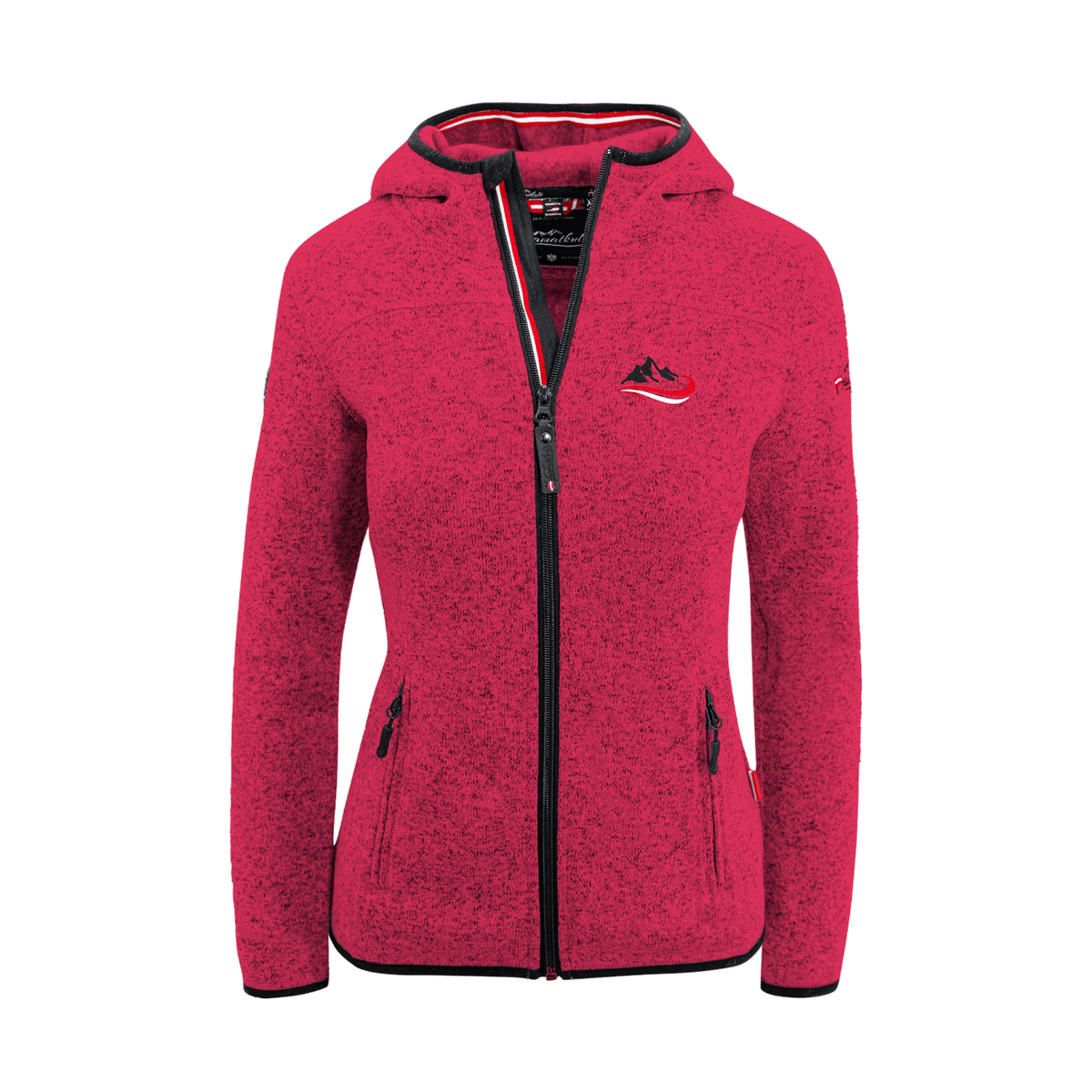 Damen Kultjacke magenta Ski Stickerei