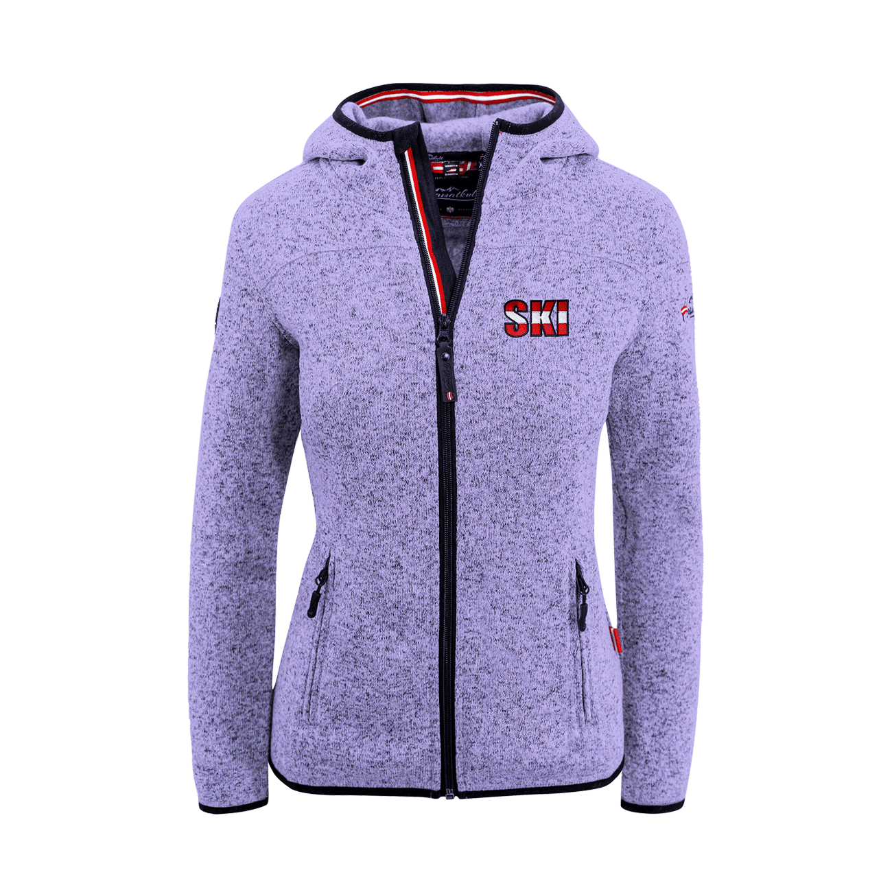 Kultjacke mit Kapuze - Ski rot-weiss-rot
