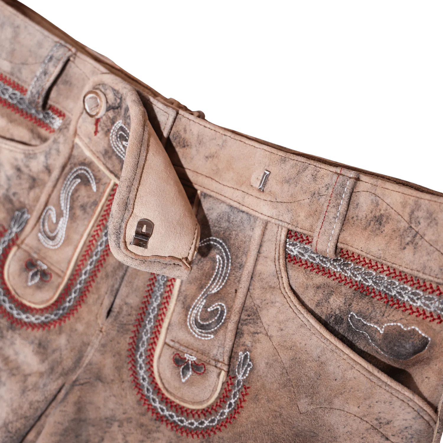 Damen Lederhose Österreich Verschluss