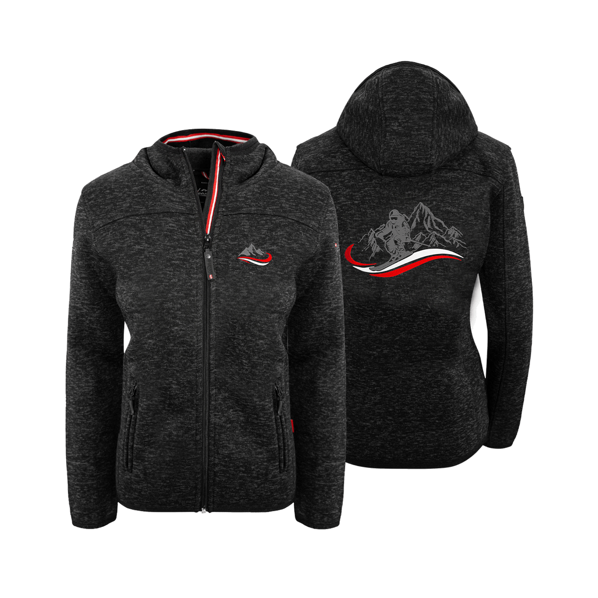 Damen Ski Kultjacke schwarz mit Berg Stickerei #Farbe_Schwarz
