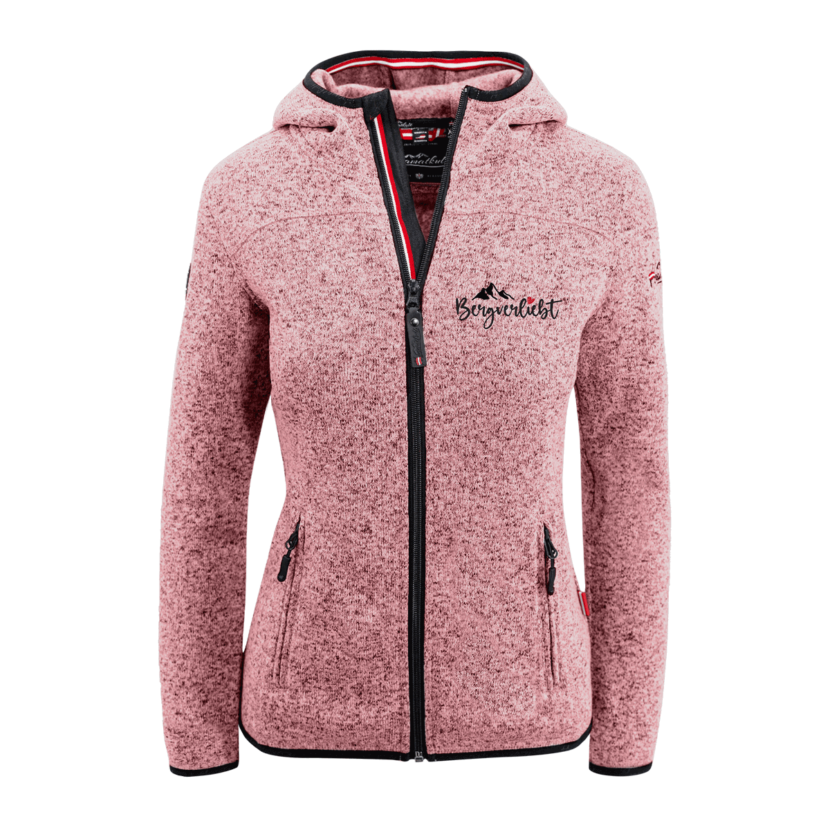 Damen Strickfleece Jacke rosa