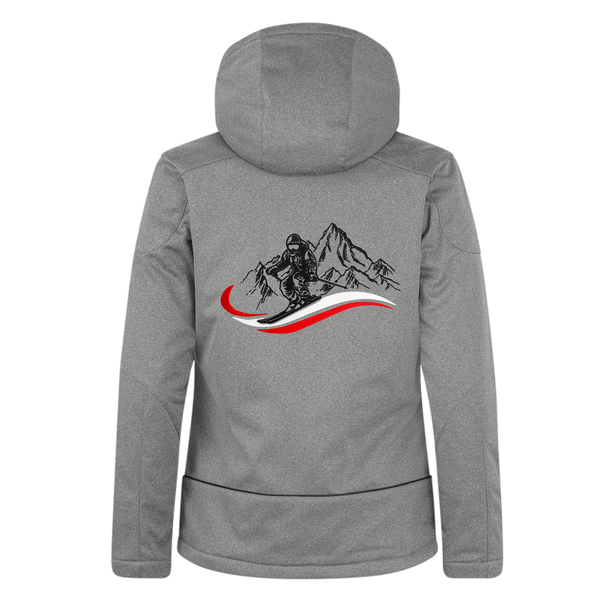 Damen Winterjacke grau Berg Skifahrer #Farbe_Grau