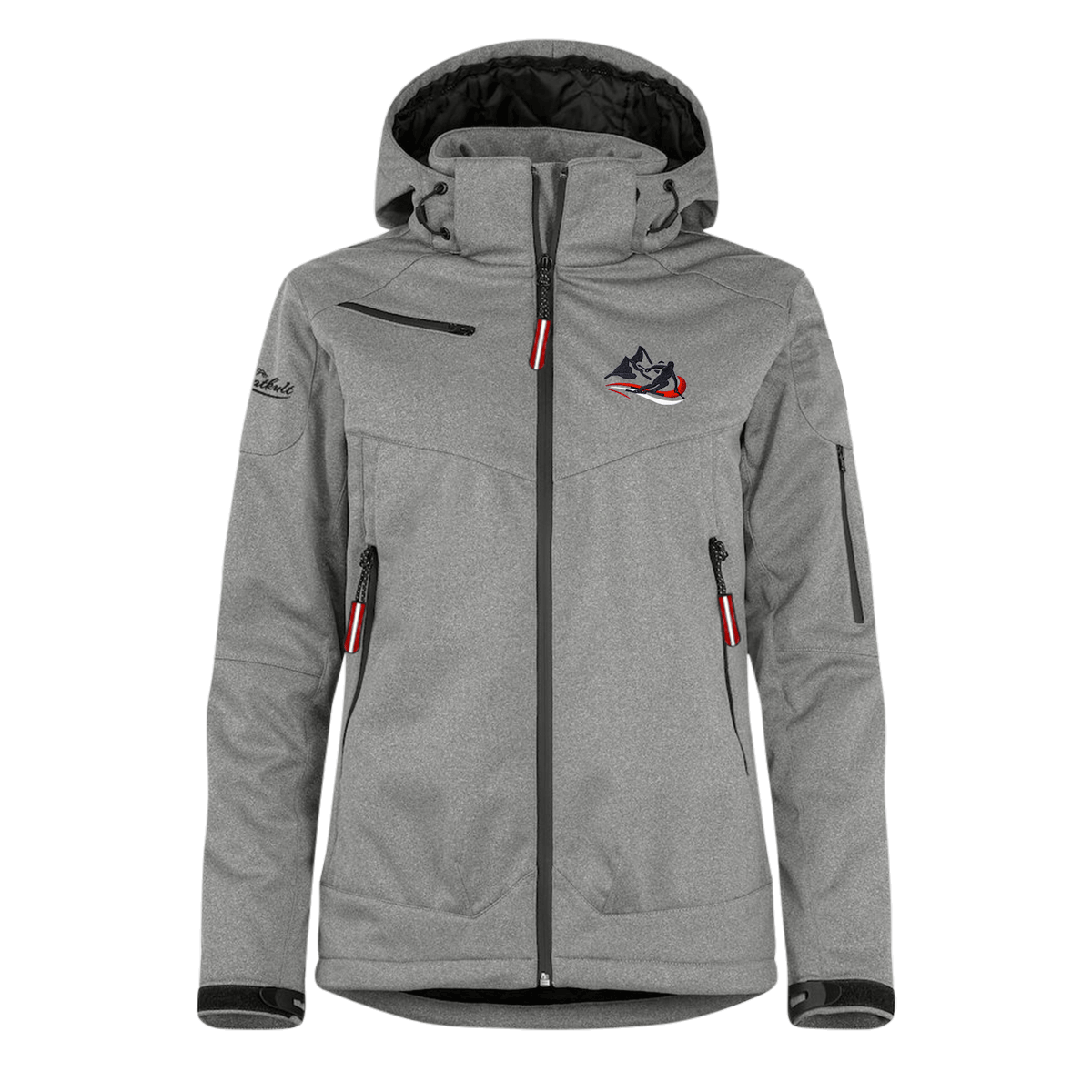 Damen Winterjacke mit Skifahrer Motiv #Farbe_Grau