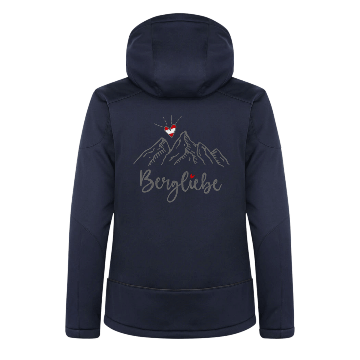 Dunkelblaue Damen Skijacke mit Bergliebe Stickerei