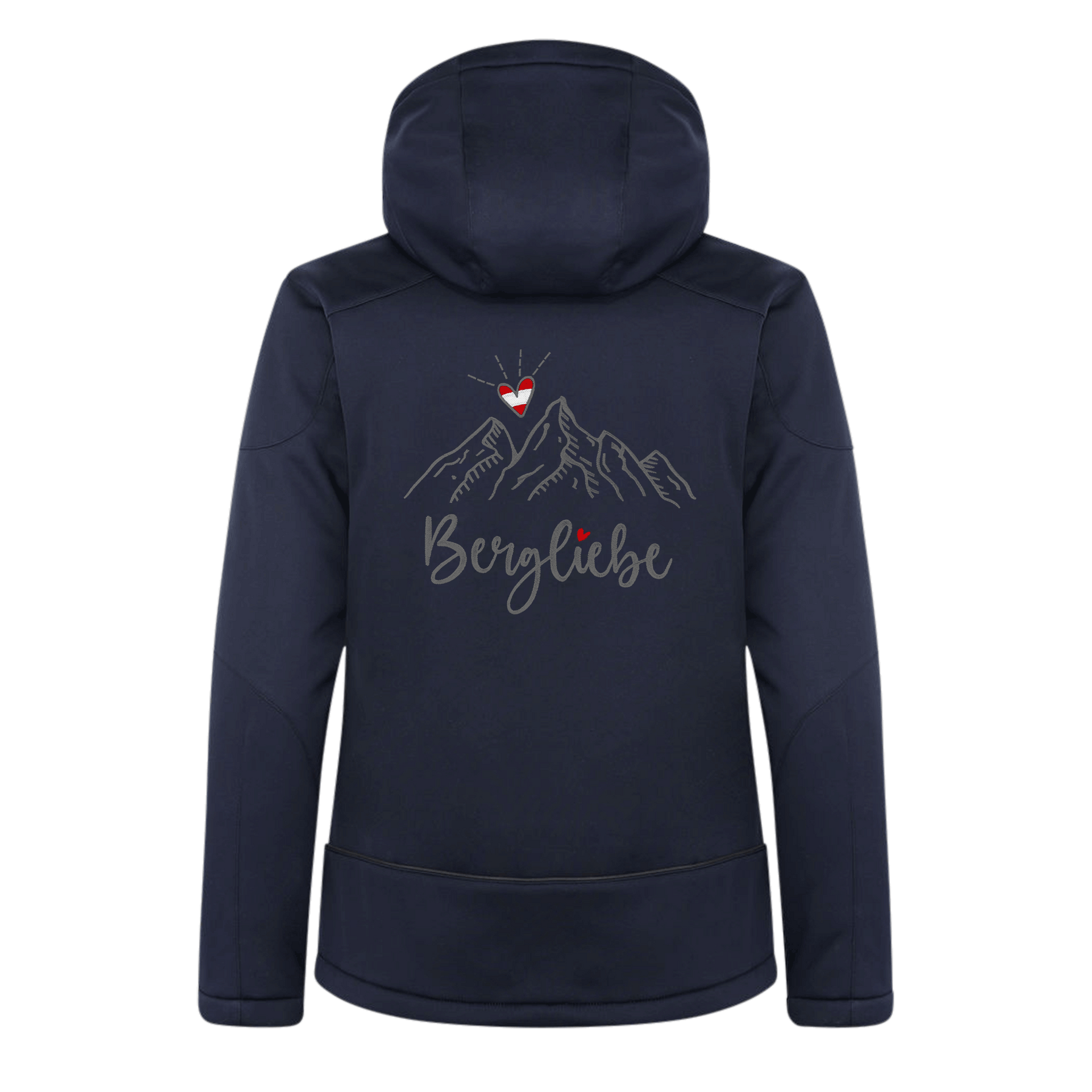 Dunkelblaue Damen Skijacke mit Bergliebe Stickerei