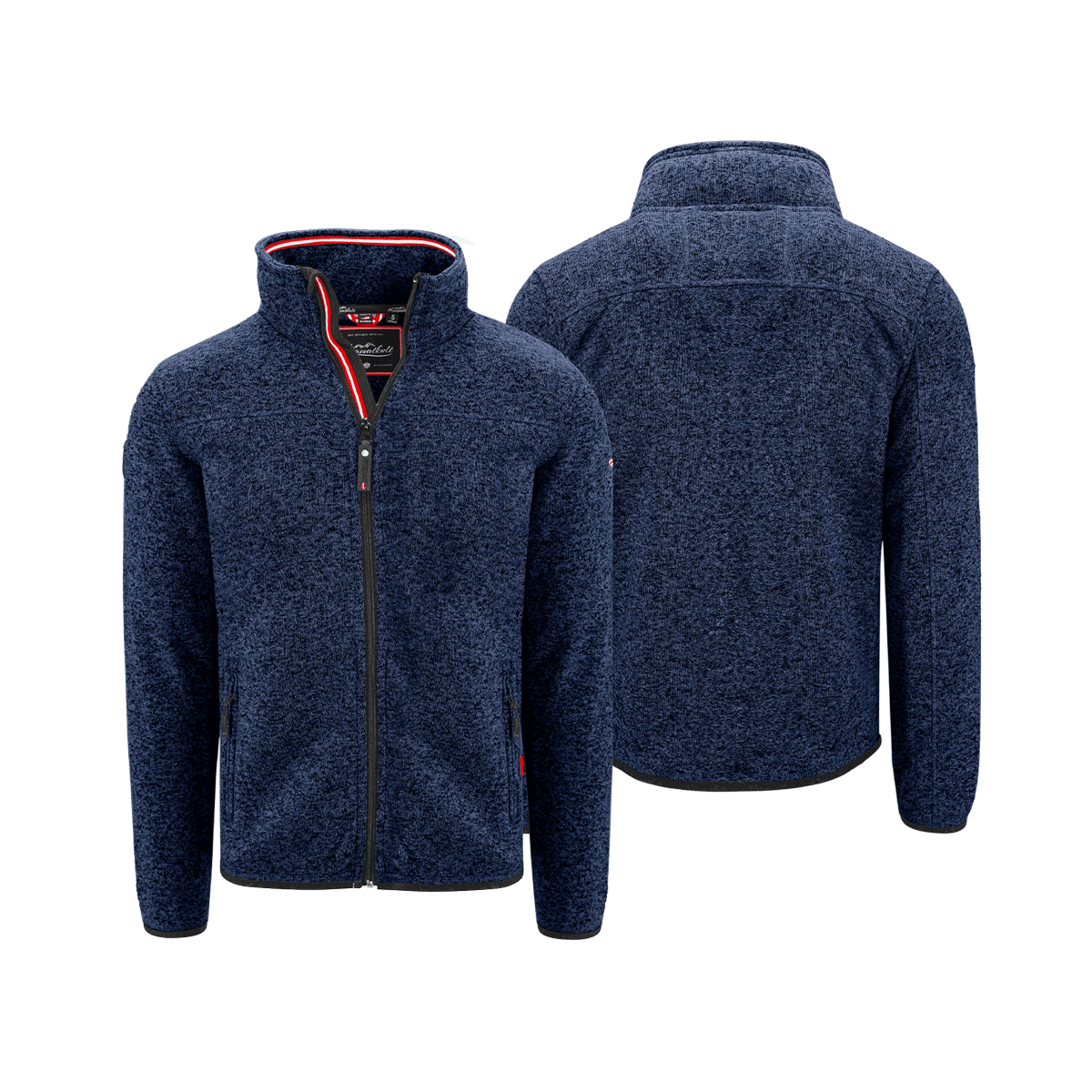 Dunkelblaue Herren Fleece Weste ohne Kapuze