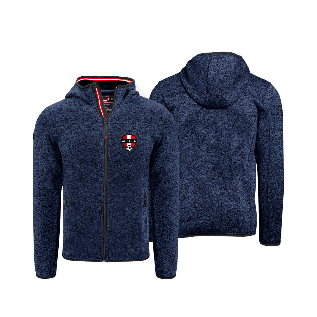 Dunkelblaue Strickfleece Jacke Herren Austria Fußball #Farbe_Dunkelblau