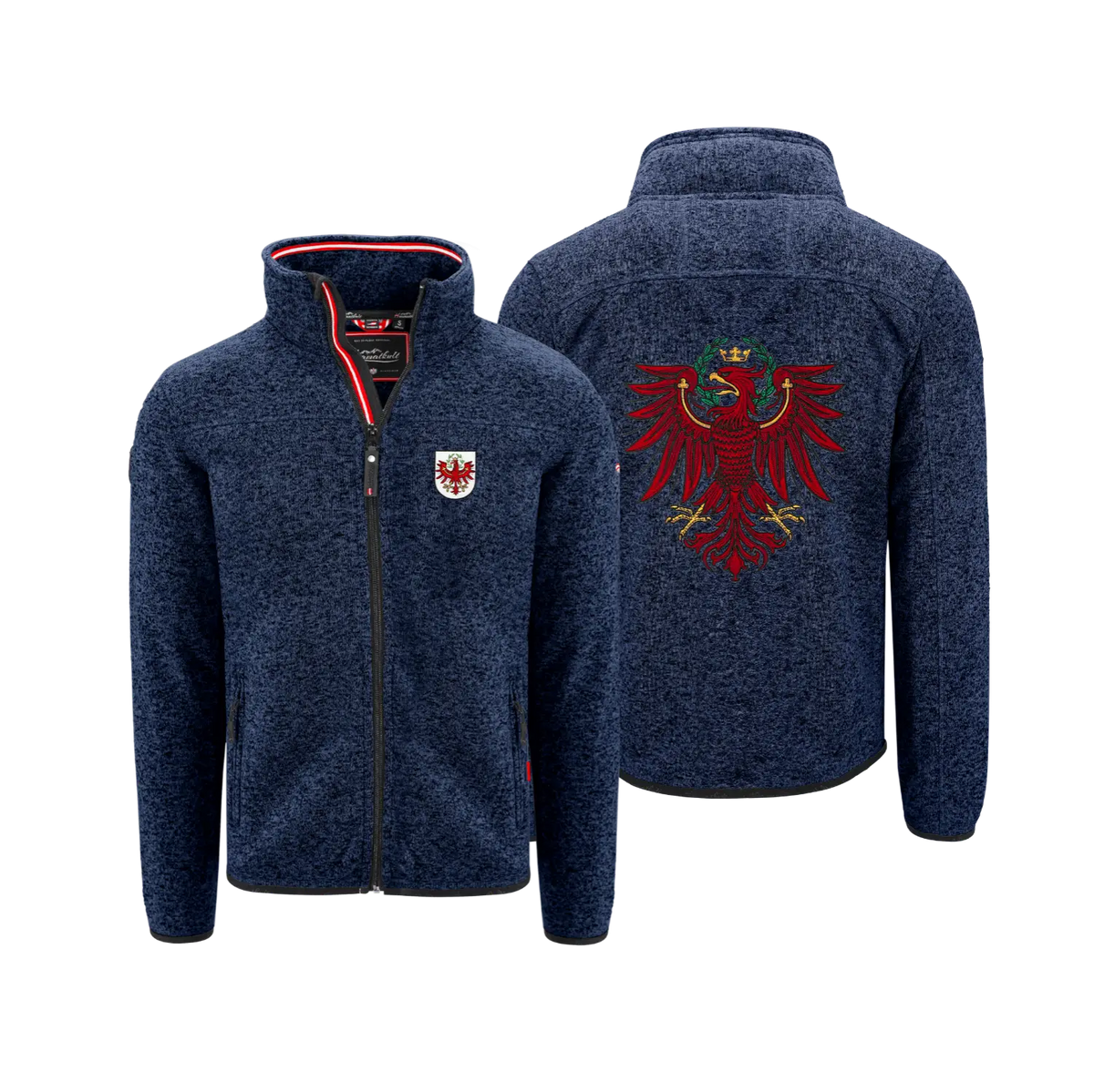 Dunkelblaue Strickfleece Jacke Tirol Adler Herren #Farbe_Dunkelblau
