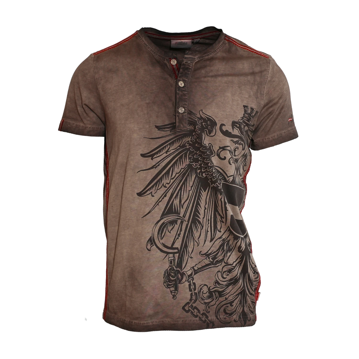 Dunkelbraunes Herren T-Shirt für Lederhose #Farbe_Dunkelbraun-Vintage