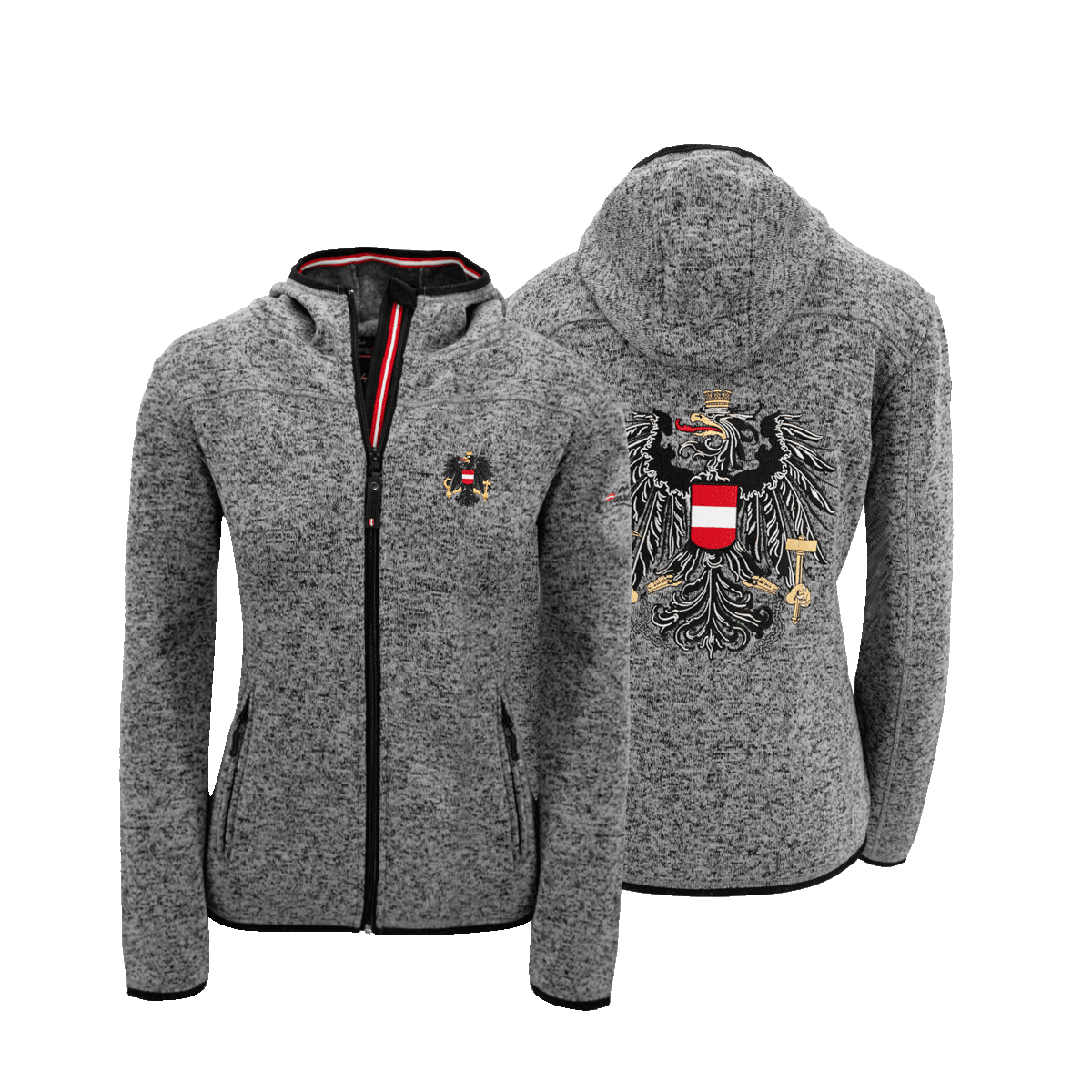 Dunkelgraue Damen Kultjacke Österreich Adler #Farbe_Dunkelgrau