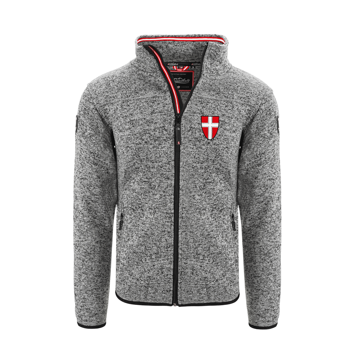 Dunkelgraue Herren Jacke mit Wien Wappen Stickerei #Farbe_Dunkelgrau