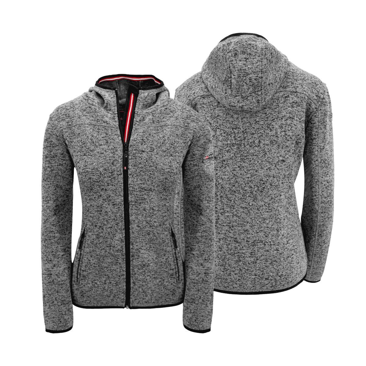 Dunkelgraue Kultjacke für Damen mit Kapuze Hoamatkult