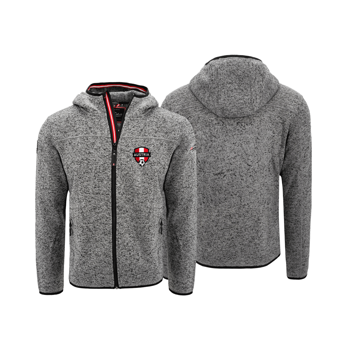 Dunkelgraue Kultjacke für Herren mit Fußball Austria Stick #Farbe_Dunkelgrau