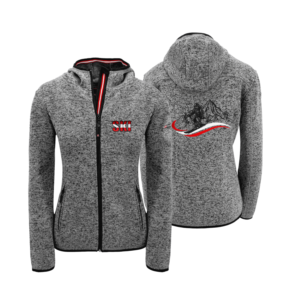 Kultjacke mit Kapuze - Ski rot-weiss-rot