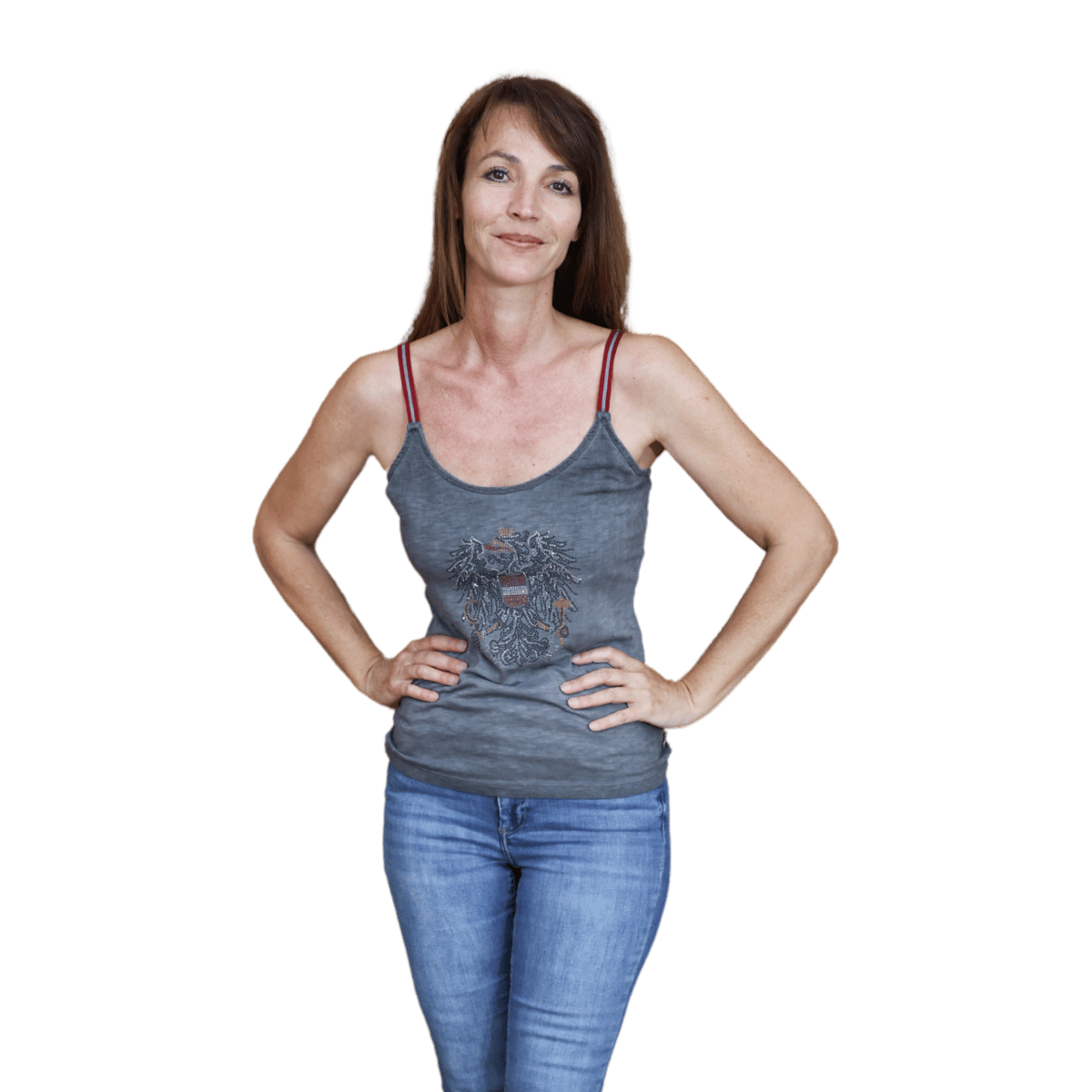 Dunkelgraues Tanktop Damen Österreich Adler