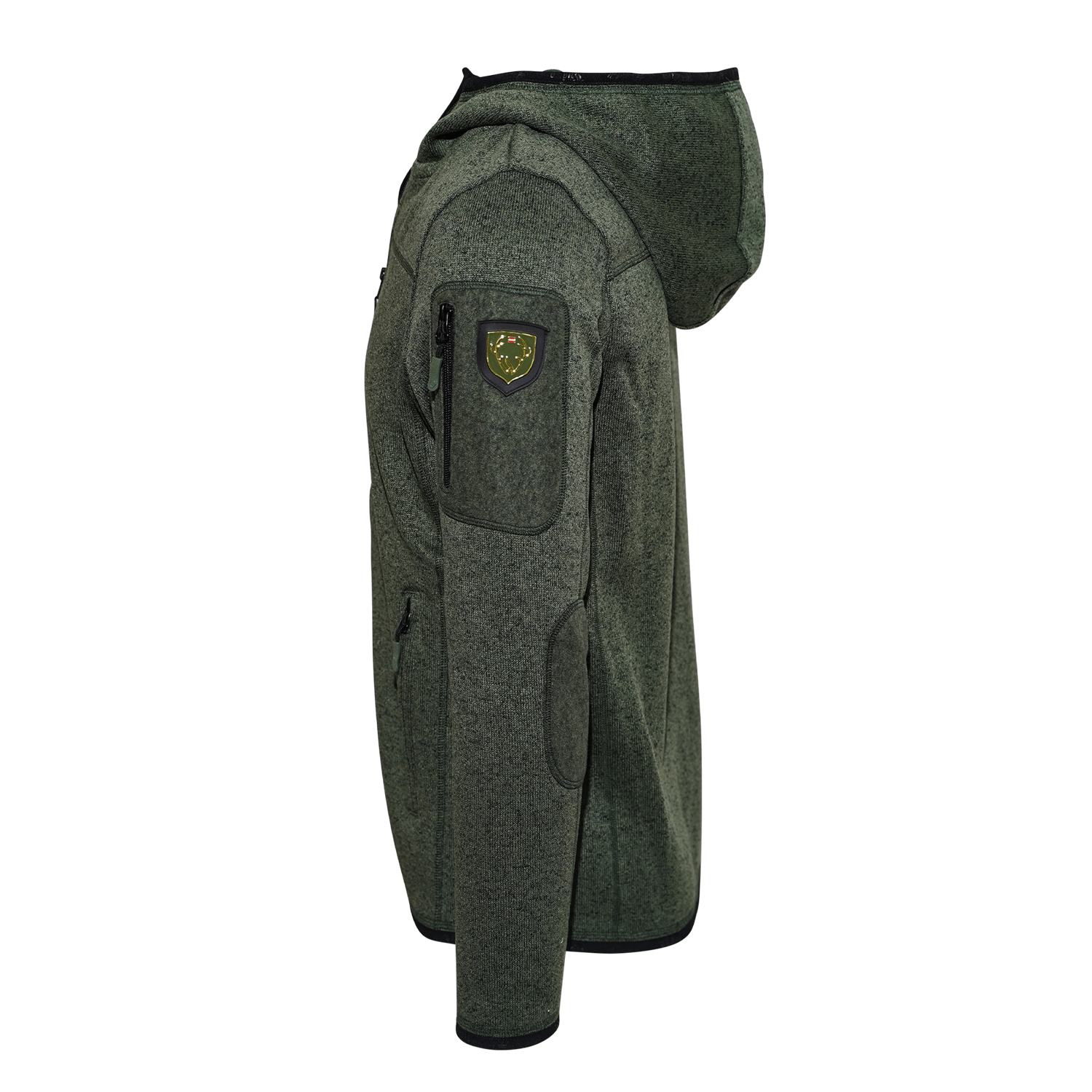 Dunkelgrüne Österreich Ffleece Jacke