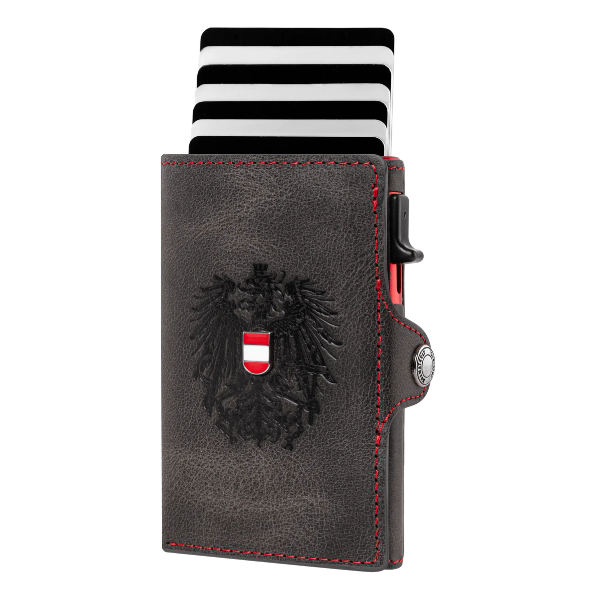 Echtleder Bifold Wallet Schwarz #Farbe_Schwarz Leder