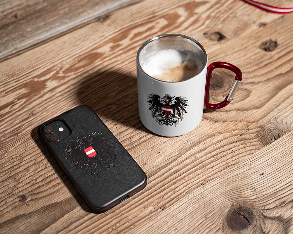 Emaille Tasse Handhülle