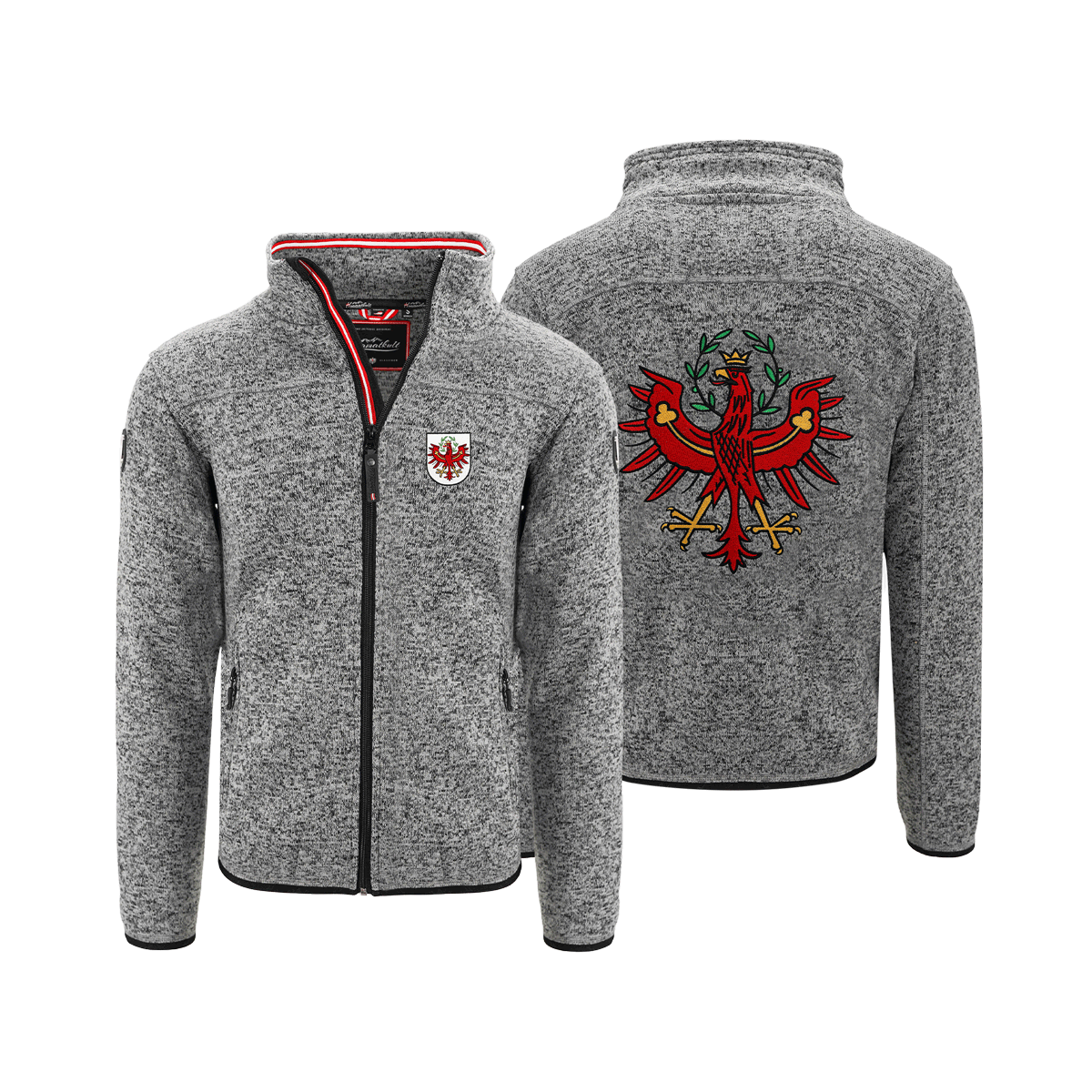 Fleece Jacke für Herren anthrazit Tiroler Wappen #Farbe_Dunkelgrau